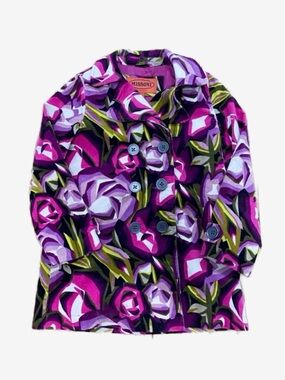 MISSONI X TARGET floral velvet pea coat Small